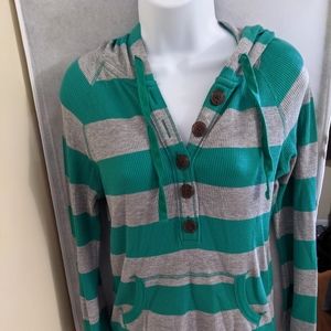 Green Striped Hoodie